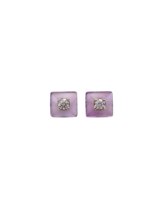 Lily Flo Jewellery Purple Amethyst And Diamond Stud Earrings