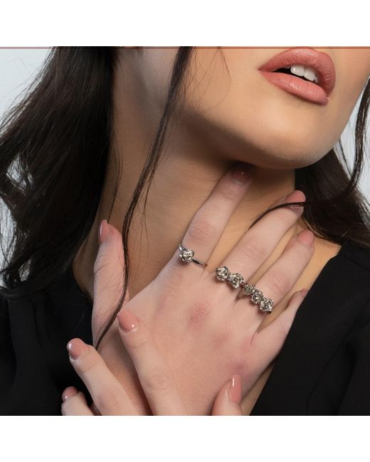 Unaloe Metallic Eclipse Ring With Adjustable Rose