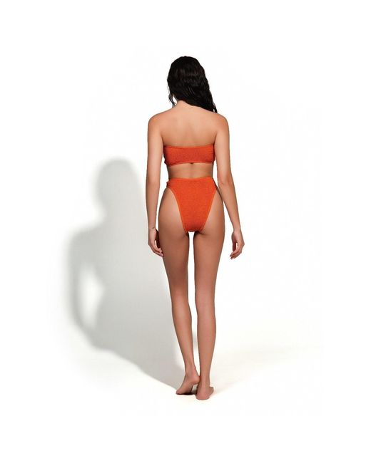 Maison Tangerine Orange Santorini Crinkle Swimsuit Bikini
