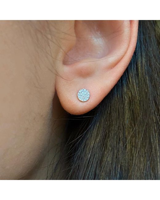 KAMARIA Metallic Diamond Disk Stud Earrings