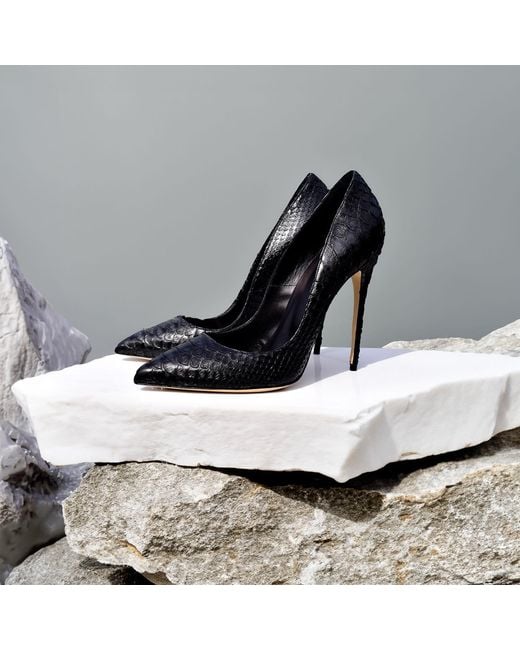 Aethra Shoes Black Alichi Pointed Toe High Heel Stiletto Pumps
