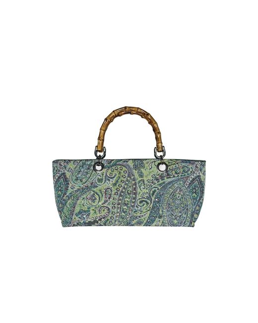 Ruj Heritage Green Mini Picnic Bag Jacquard Turchese