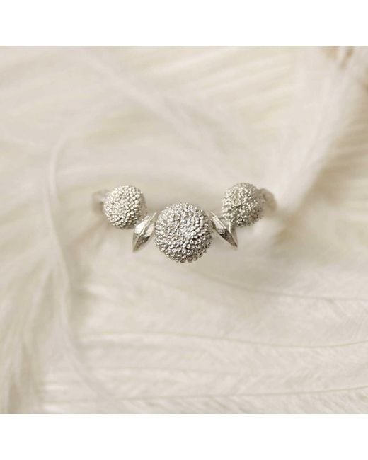 Lee Renee White Dahlia Ring – Silver