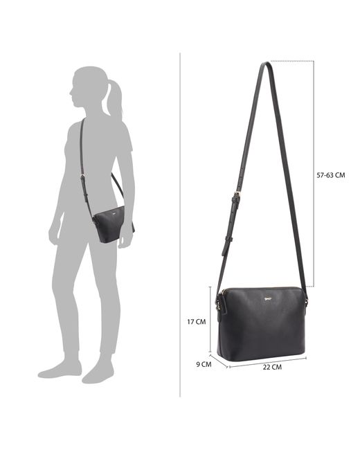 Paul Costelloe Black Lenya Leather Crossbody Bag