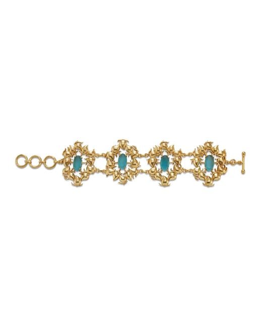 Dhwani Bansal Metallic Adjustable Keri Bracelet With Topaz Glass Gems
