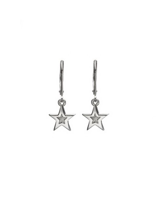 Edge Only White Mini Megastar Drop Earrings Sterling