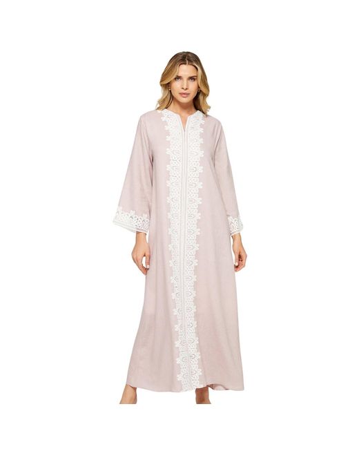 Bocan Couture Pink Loukia Linen Zippered Dress Powder