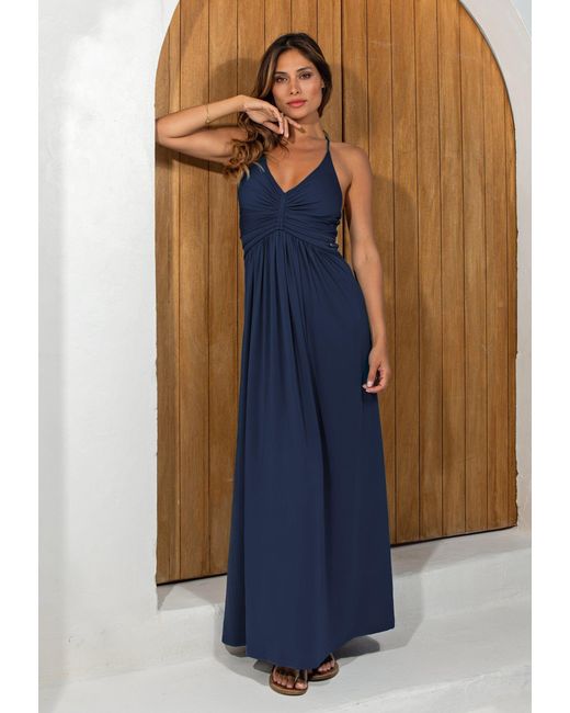 Chic by Lirette Blue Halter Dress Natural