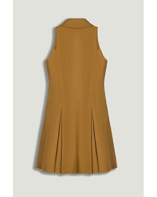 Nocturne Brown Sleeveless Pleated Mini Dress