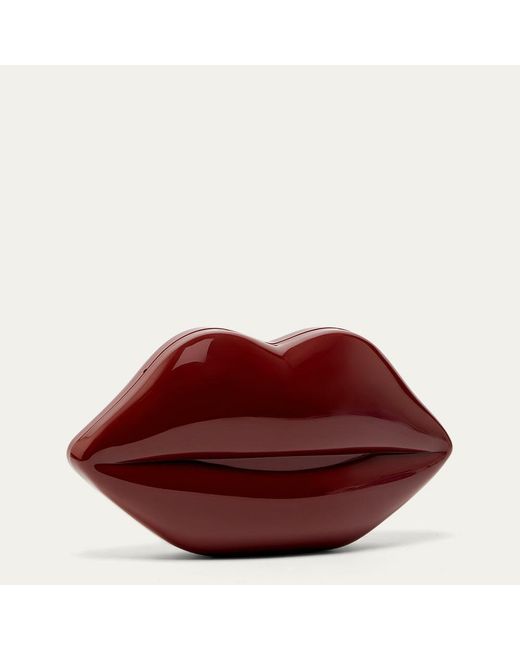Lulu Guinness Red Garnet Medium Lips Clutch Bag