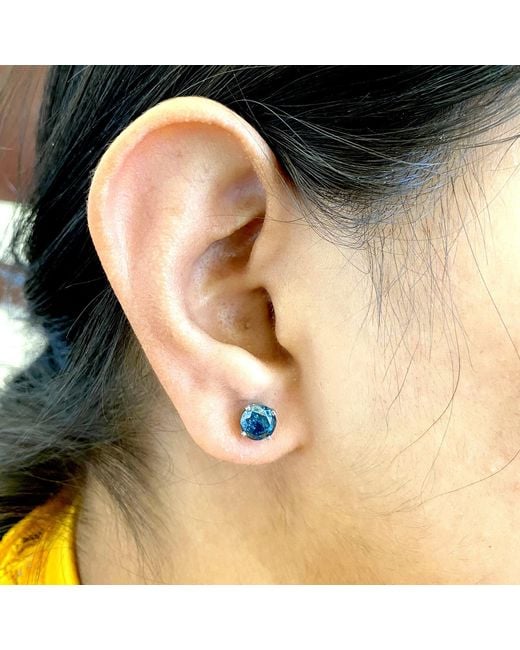 Artisan Blue Diamond Stud Earrings
