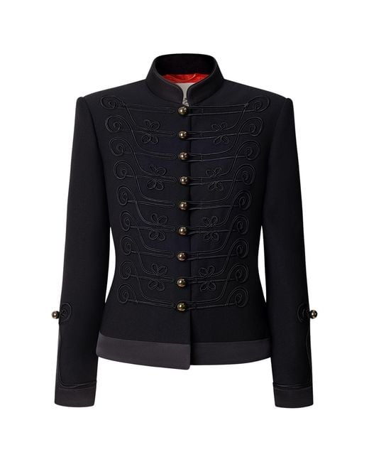 The Extreme Collection Black Military Blazer With Embroidery