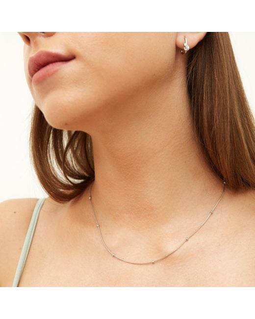 Spero London Metallic Italian Fine Chain Sterling Satellite Beaded Necklace