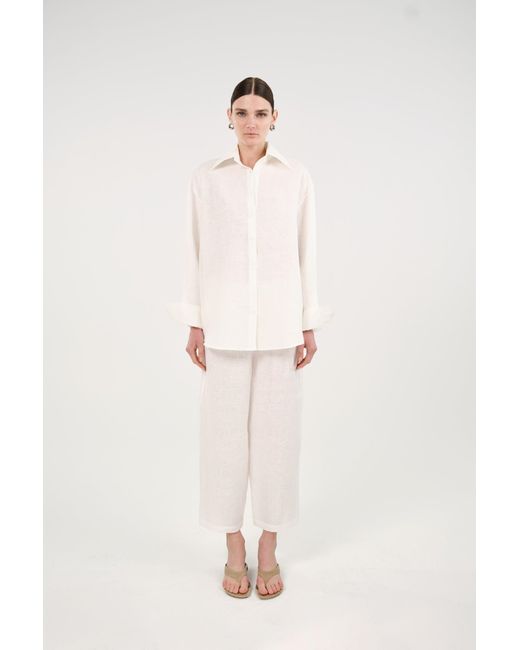 Nocturne Natural Neutrals Linen Oversized Shirt