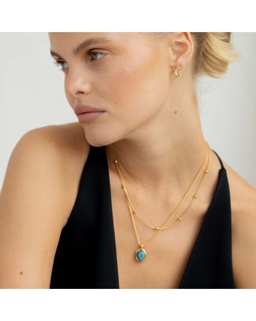 Arctic Fox & Co. Metallic Satellite Beaded Chain Necklace