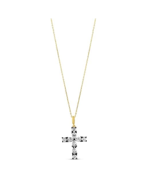 SHYMI Metallic Rhodium Mix Shape Cross
