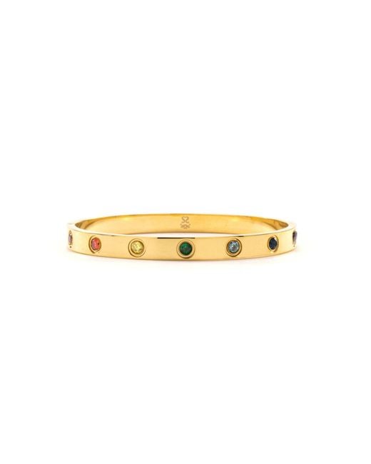 Seven Saints Metallic Chakra Healing Stone Bangle, Over Stainless Steel