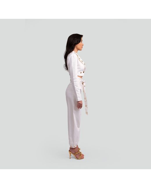 Maui X Lolita White Elvadira Fitted Cropped Denim Set