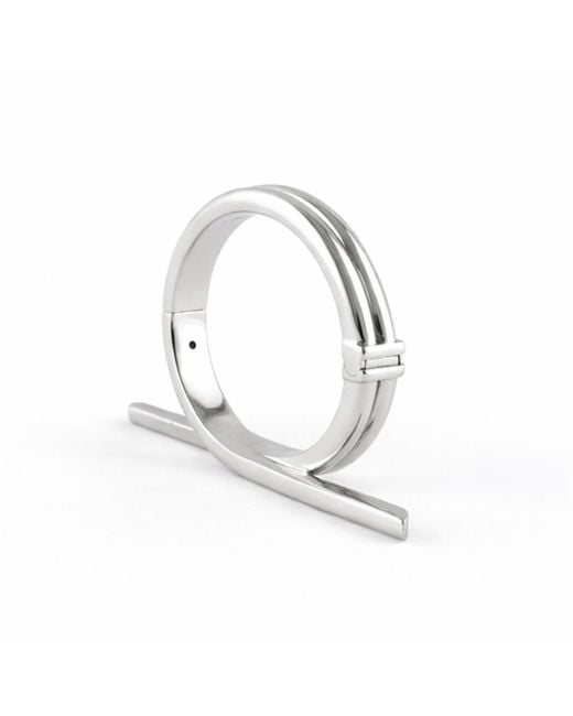 Born in Exile White Barbwire Brass Bangle Three Twist