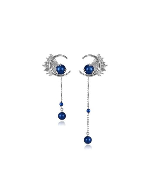Retro Chic Blue Dandelion Earrings