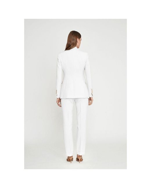 The Extreme Collection White Single-Button Tailored Blazer Atelier