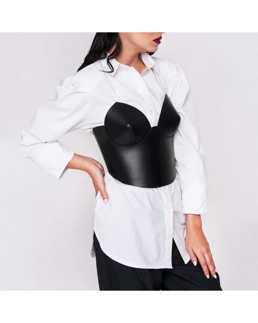 Haute Cuir Black Overbust Leather Corset