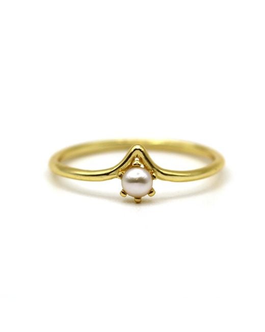 VicStoneNYC Fine Jewelry Yellow Akoya Pearl Unique Curve Ring