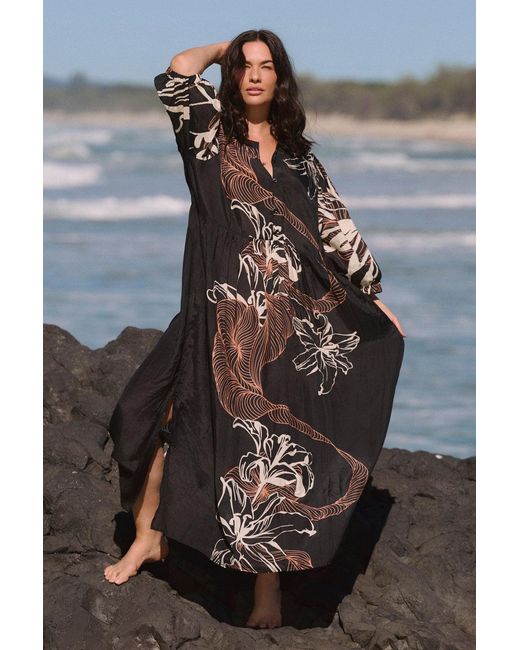 Adrift Clothing Black Greer Billow Dress