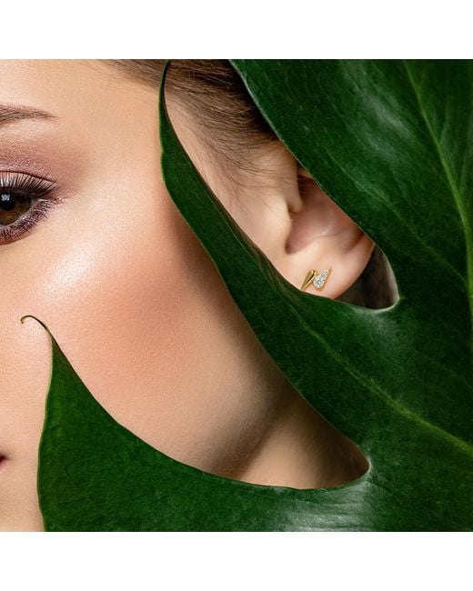 Meulien Metallic Double Waterdrop Stud Earrings