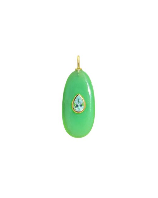 KAMARIA Green Chrysoprase Gemstone Pendant With Topaz