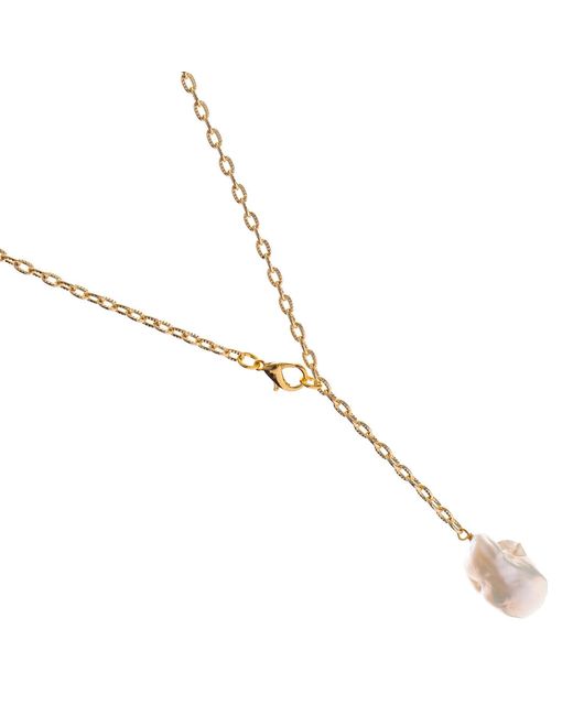 Ebru Jewelry Metallic Eternal Balance Adjustable Pearl Necklace