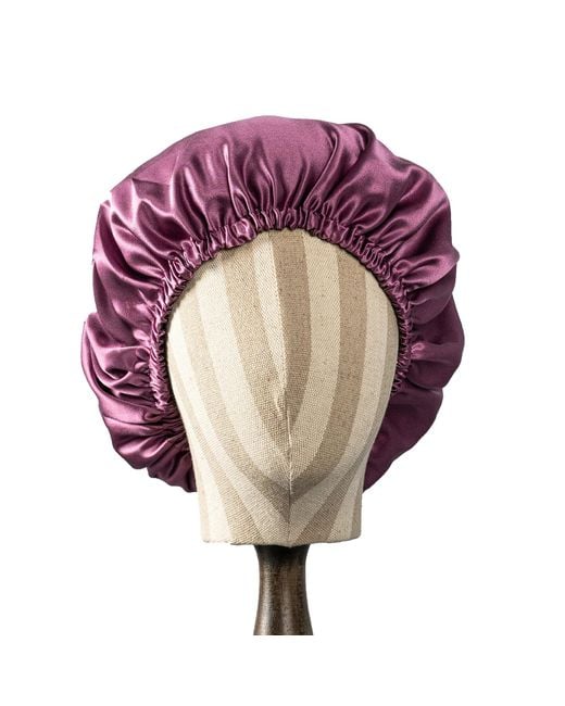 Soft Strokes Silk Purple Pure Mulberry Silk Double Layer Bonnet Fig Tree