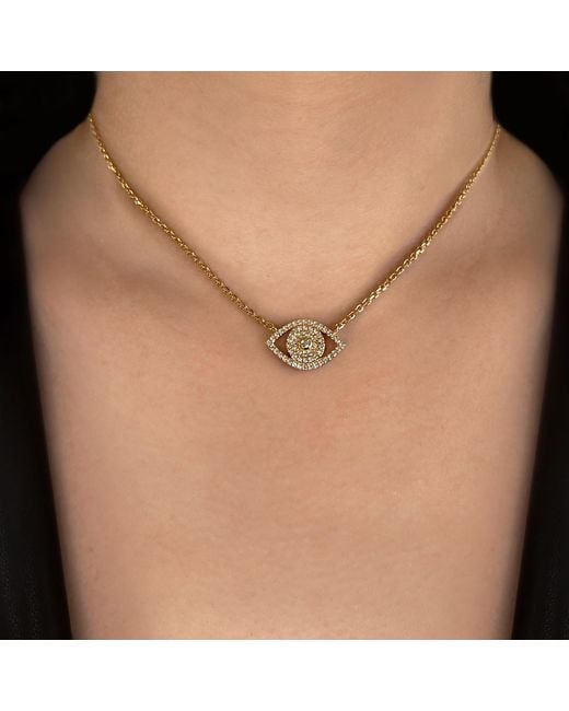 SALLY SKOUFIS Metallic Protection Necklace With Made Cz Diamond Stimulant