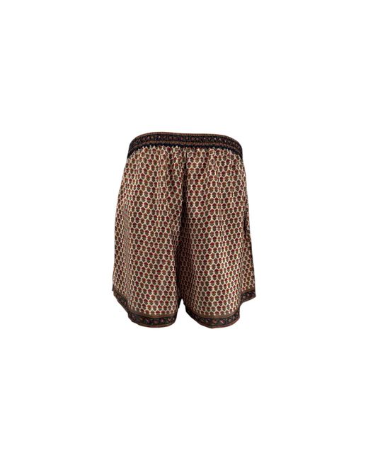 Monzlapur New York Brown Embossed Botanic Crepe Shorts