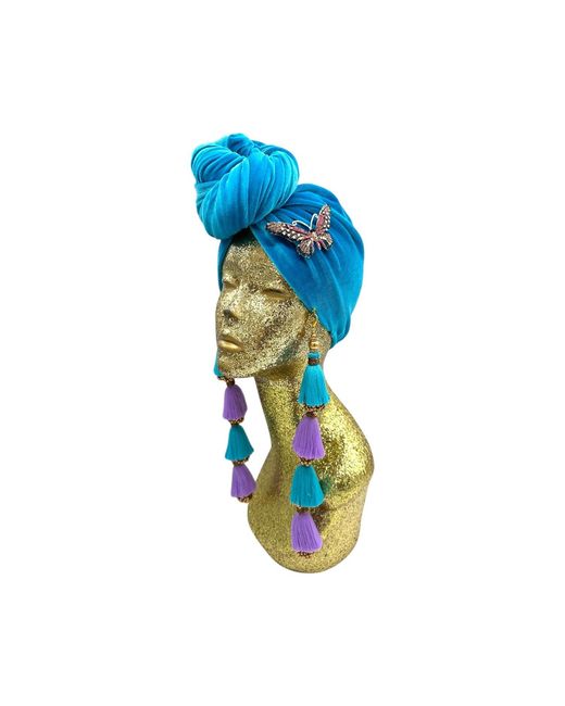 Julia Clancey Blue Azure Butterfly Dorado Turban