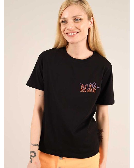 blonde gone rogue Black Roller Coaster Graphic Print T-Shirt, Organic Cotton