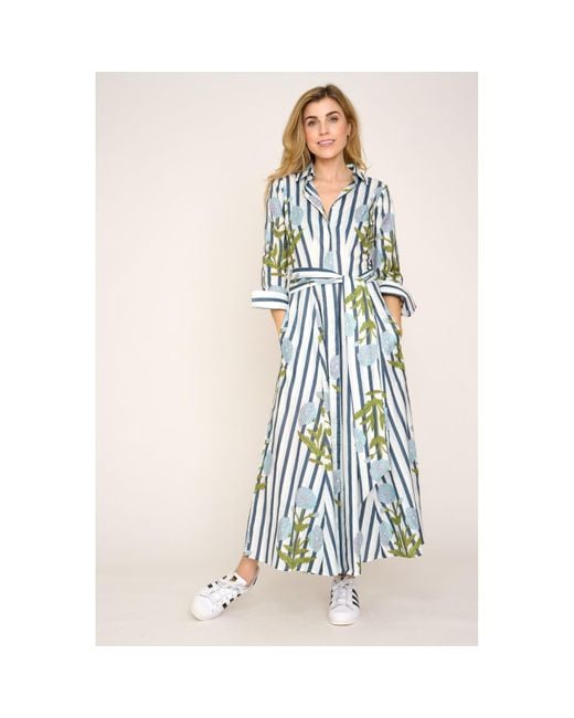 At Last Blue Cotton Marigold Dress