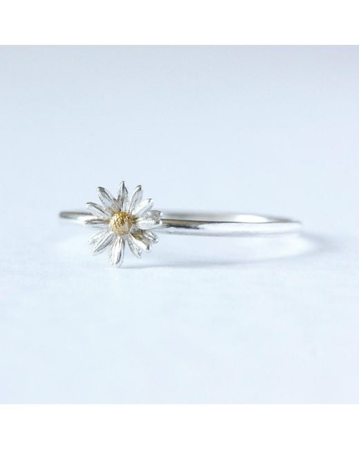 Lee Renee White Daisy Stacking Ring –