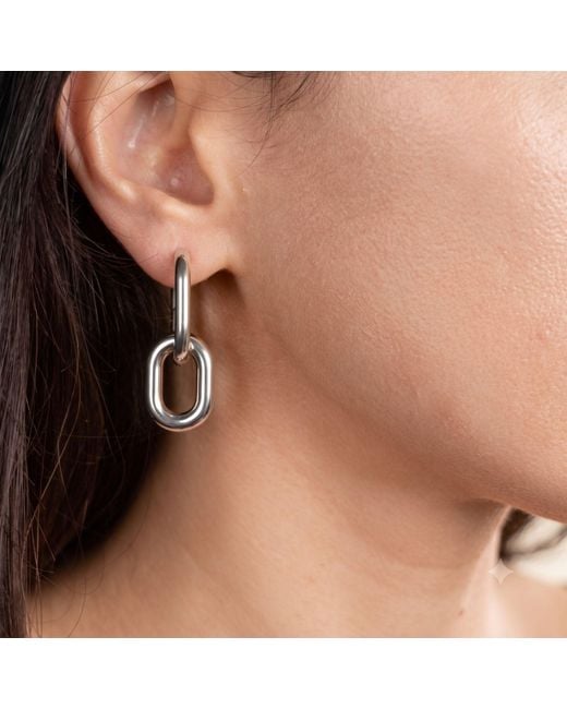 Harfi White Convertible Paperclip Drop Earrings