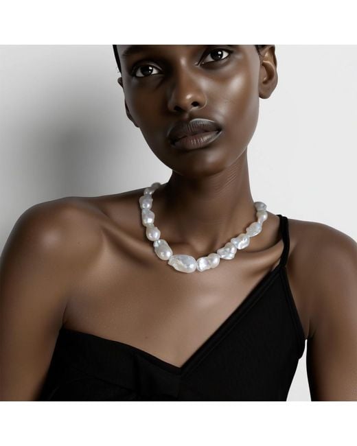 Bombyx House Metallic Extra Large Baroque Pearl Necklace