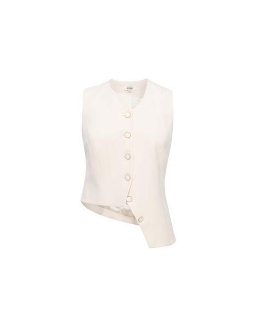 Sélone White Neutrals Calin Asymmetric Tie Vest Soft Ivory