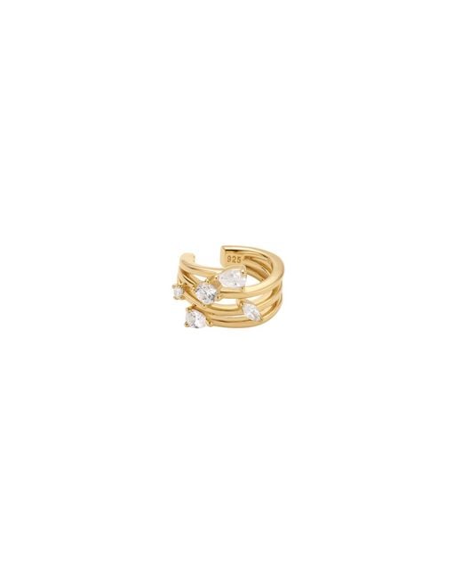 Vanhi Metallic Vale Crystal Ear Cuff
