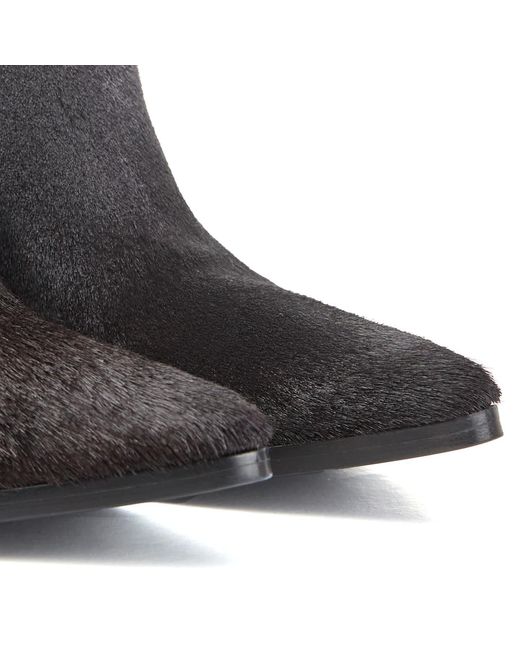 Rosamund Muir London Black Felixa Dark Calf Hair With Star Ankle Boots