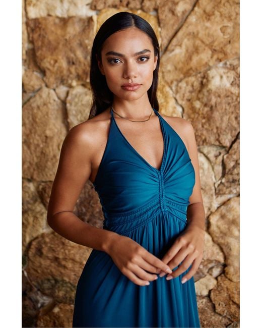 Chic by Lirette Blue Halter Dress Natural
