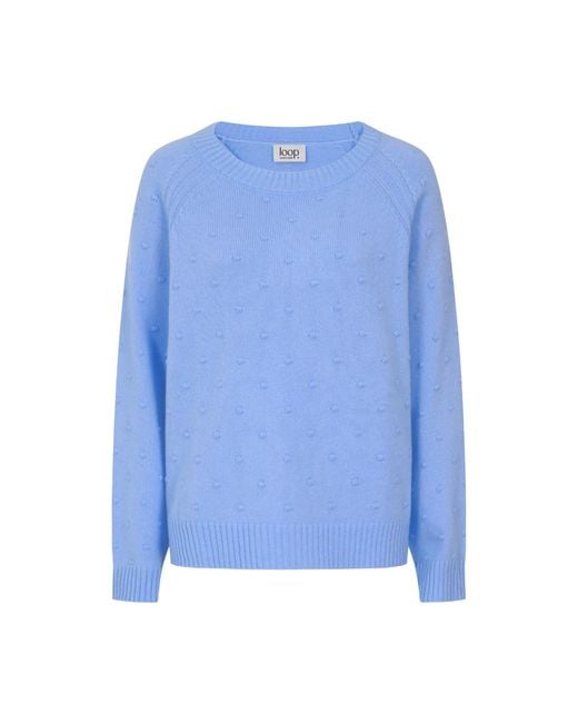 Loop Cashmere Blue Bobble Sweater