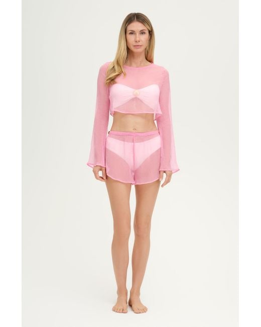 Adriana Pappas Designs Pink Stella Shorts Pearl