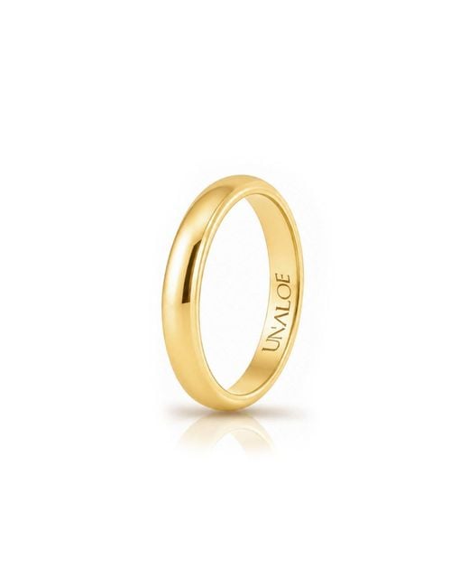 Unaloe Metallic Classic Smooth Sterling Band With Plating