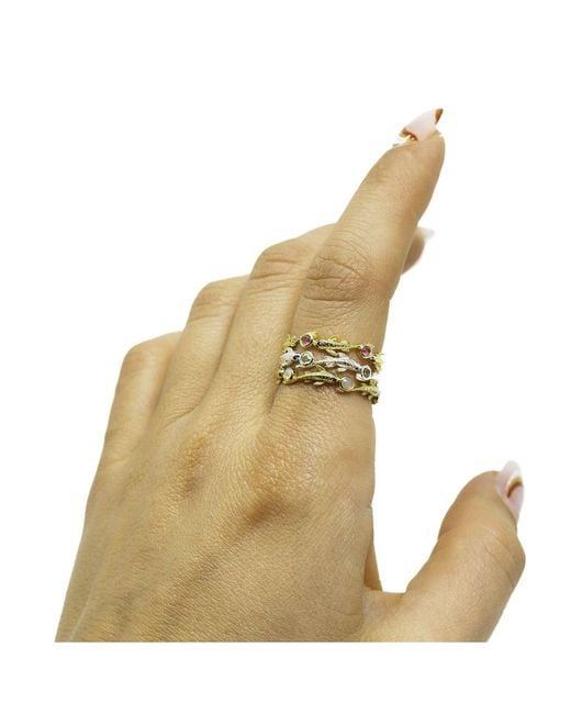 NASI SILVER Metallic Eternity Neshama Fish Band- Topaz
