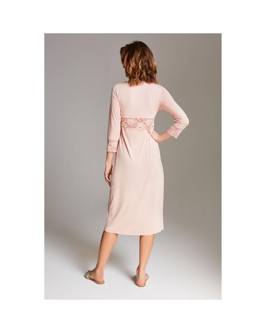 Oh!Zuza Pink Midi Viscose Nightgown
