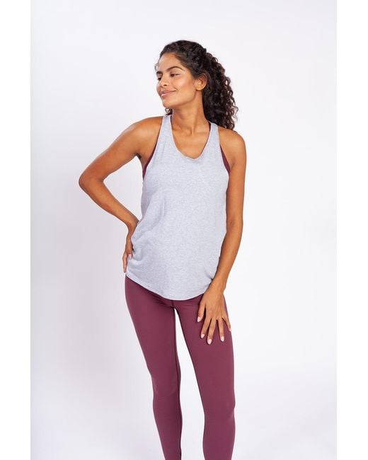 Duofit Maternity Activewear Blue Rhett Ruched Back Tank
